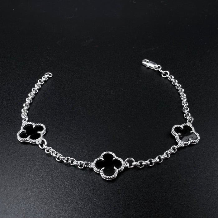 Pulsera Van Cleef Negra – Silver Ice 03