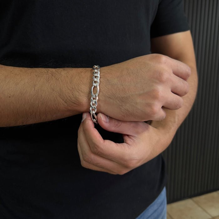 Pulsera Fígaro Plata 925 - 10 mm – Silver Ice 02