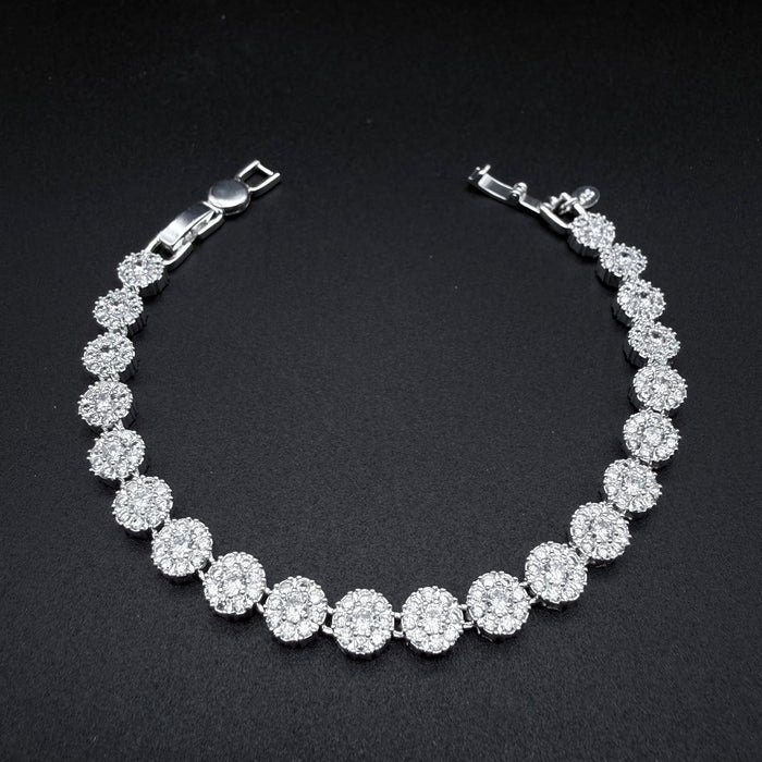 Pulsera Glam Circones Blancos Plata 925 – Silver Ice 01