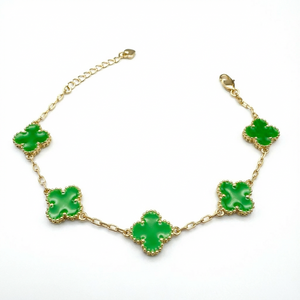 Pulsera Van Cleef Verde Dual Oro Goldfilled
