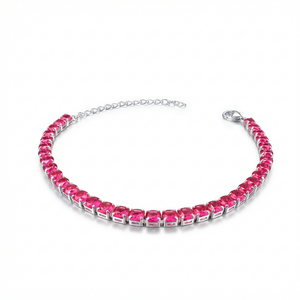 Pulsera Tennis Pink Intense Plata 925 - 3mm