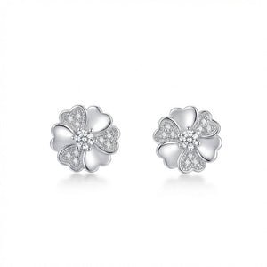 Aros Flor Pavé- Plata 925